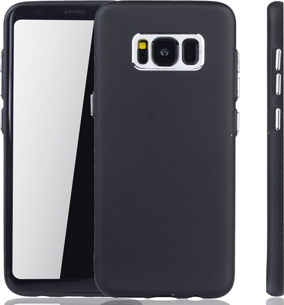 A black phone case is shown from multiple angles against a white background.