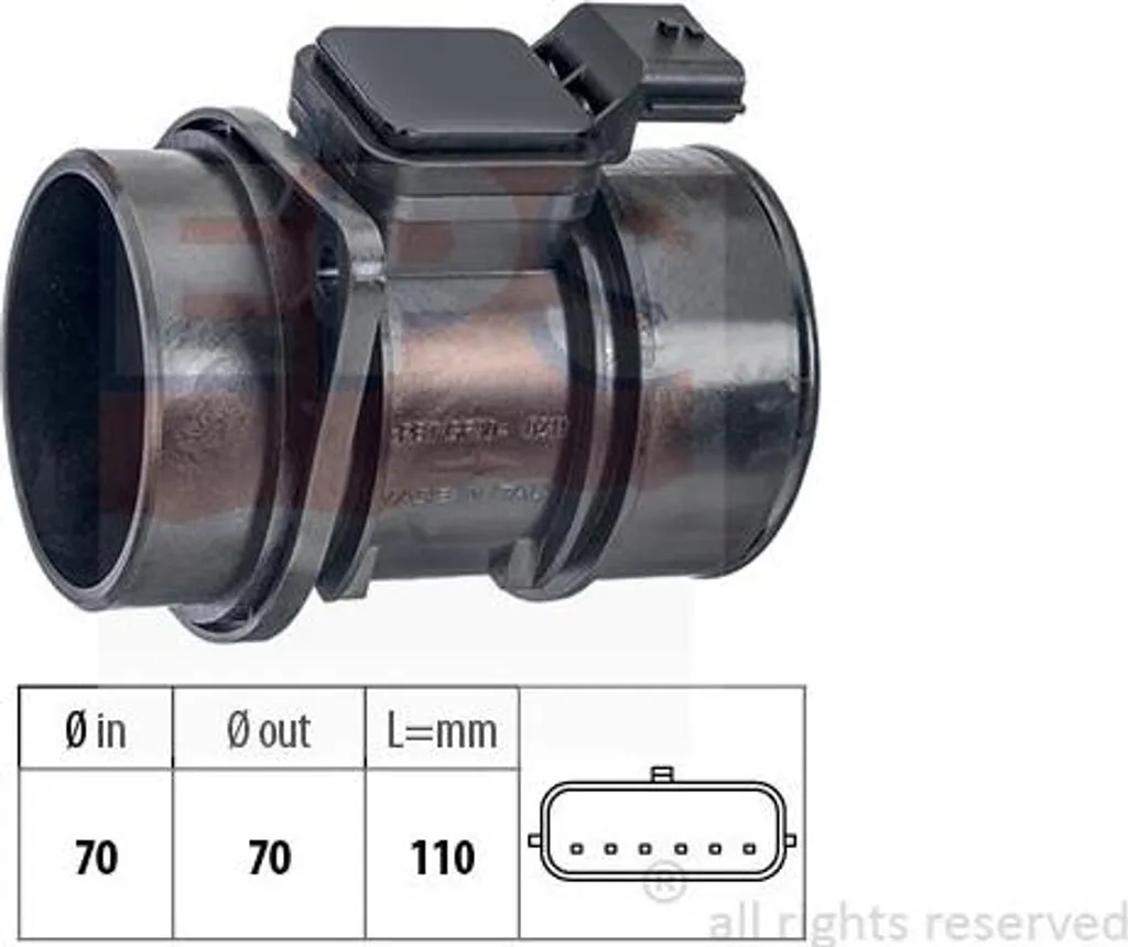 Débitmètre d'air EPS 1 991 364 pour Renault Master et Trafic OE 93856812