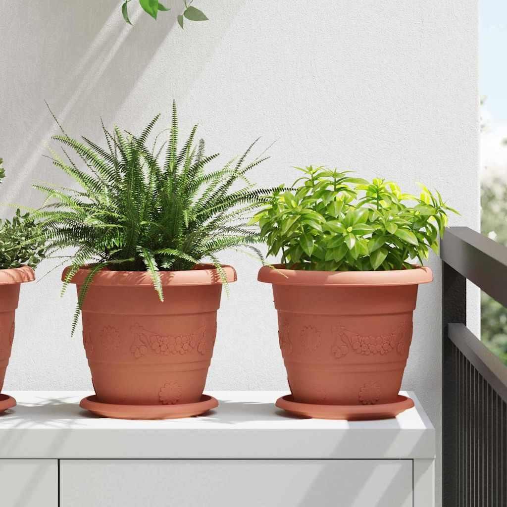 "Schlussverkauf" Runder Blumentopf 24 Stück - Pflanzkasten für den Garten - Ziegelrot Ø 26x21,5 cm Kunststoff C13373