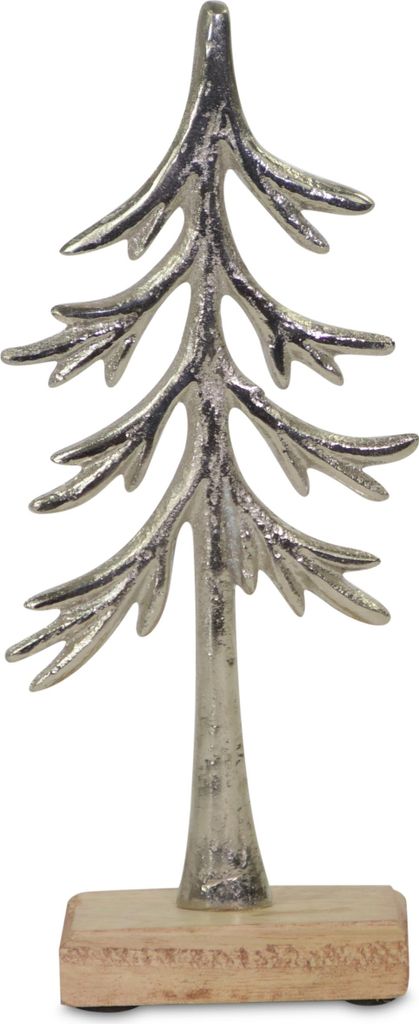 Baum zum Stellen | 23x5 cm | Aluminium silber | Winterdeko modern | 24776