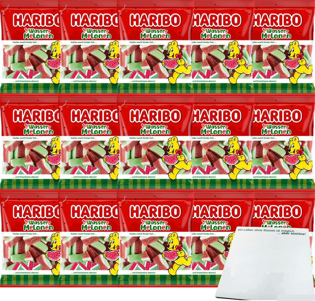 Haribo Wassermelonen 15er Pack (15x160g Packung) + usy Block