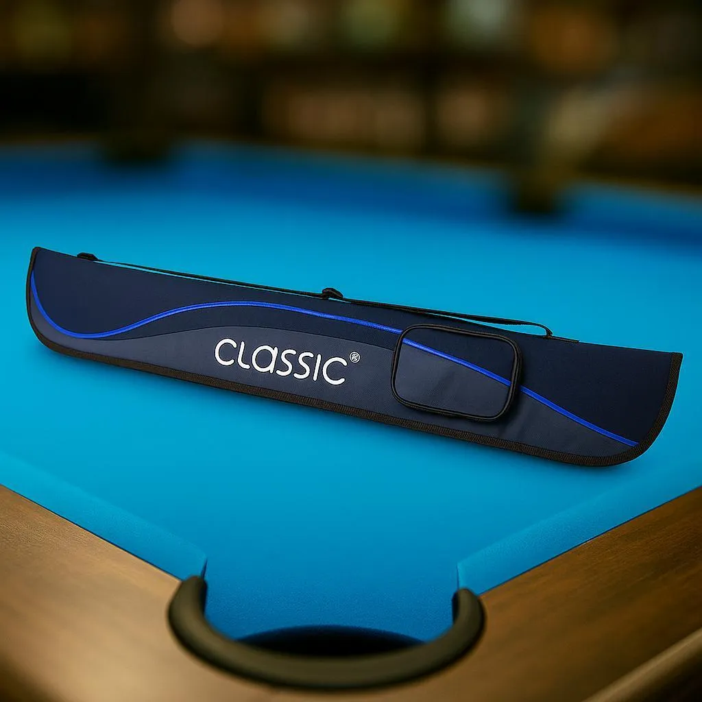 Sacoche de billard bleu gris idéale pour transporter 2 queues de pro - 3