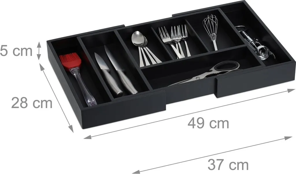 Range-couverts bambou modulable et antibactérien pour grand tiroir