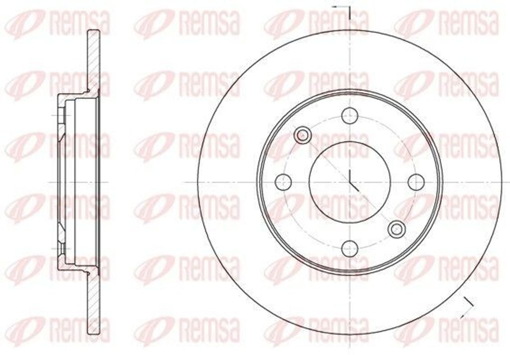 2x REMSA Bremsscheibe 6130.00 vorne passend für PEUGEOT 206 Schrägheck (2A/C)