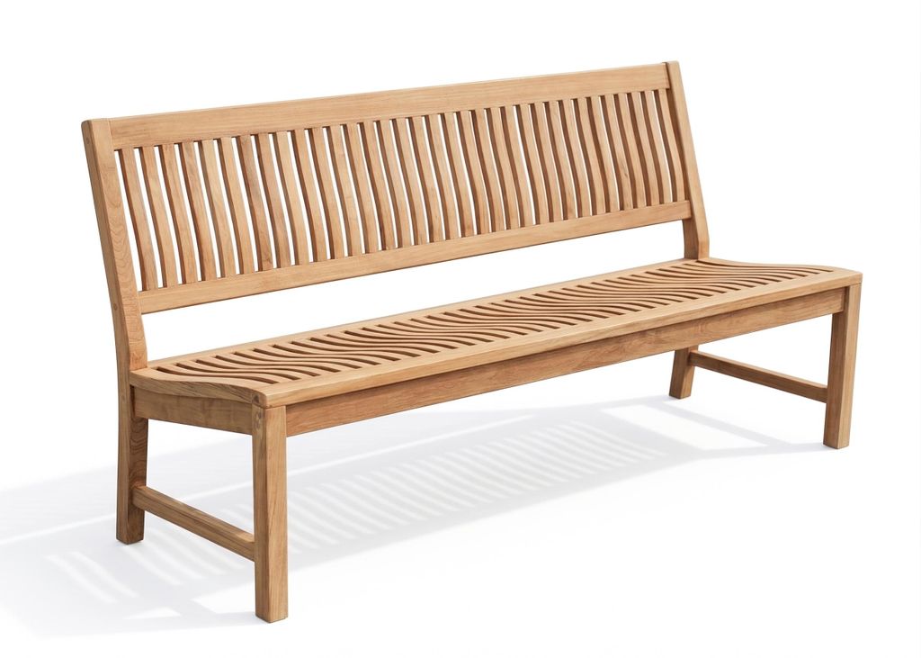 Stabile Gartenbank KINGSBURY - Premium Teak ohne Armlehnen Produktbild 