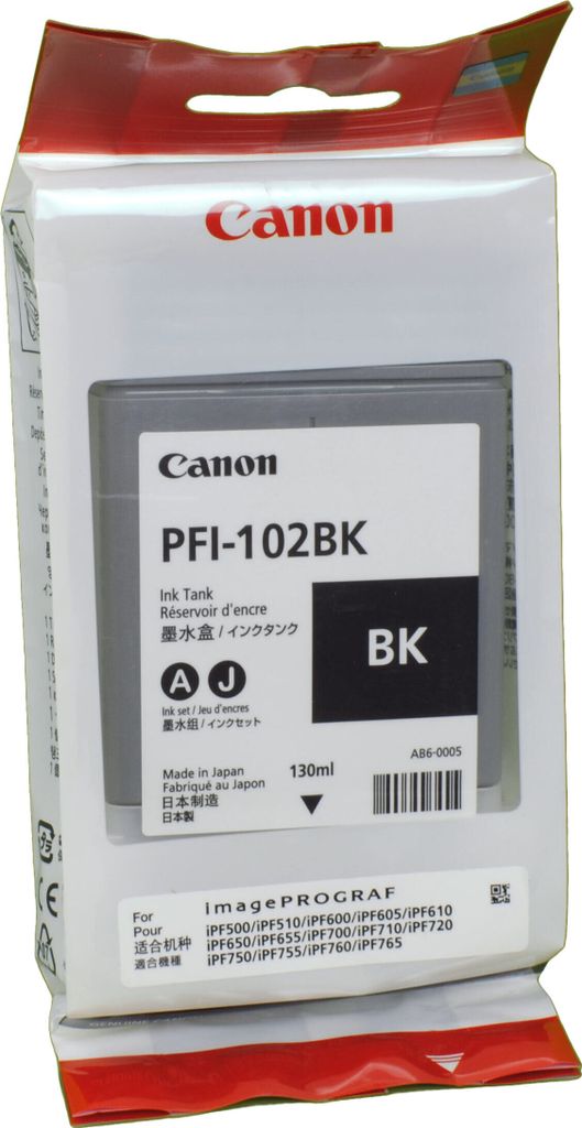 Canon PFI-102BK, Schwarz, Tinte auf Pigmentbasis, 130 ml Produktbild 