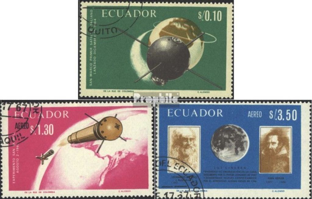 Briefmarken Ecuador 1966 Mi 1292-1294 (kompl.Ausg.) gestempelt Ital. Weltraumforschung