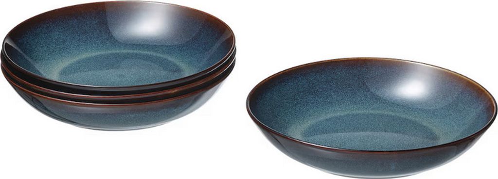 IKEA Gladelig tiefer Teller 21cm blau (4 Stück Pack) aus Steinzeug