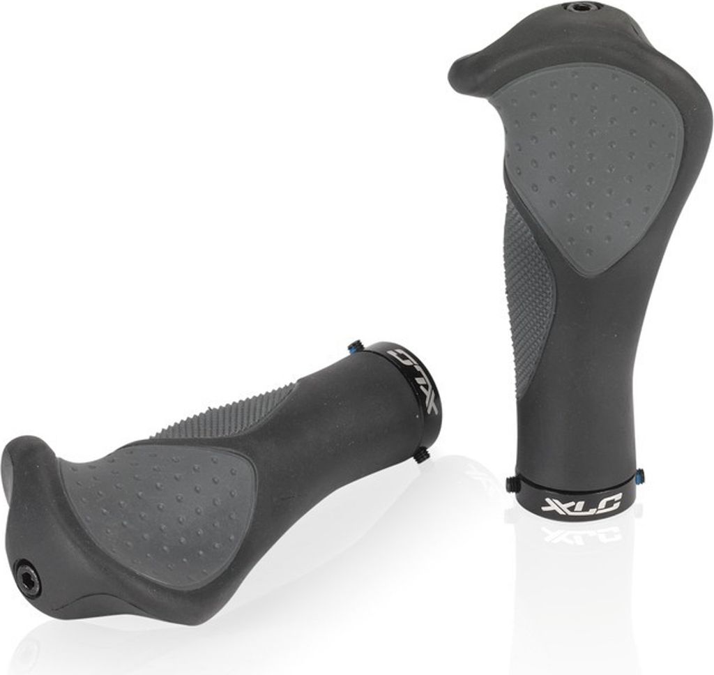 XLC GR-S22 Griffe 'Ergonomic', 1x Klemmung, 135/92 mm, Ø 22 mm, schwarz/grau (1 Paar)