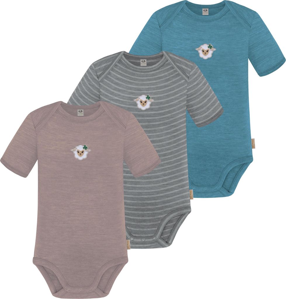 normani 3er Set Baby Merino Body Kurzarm