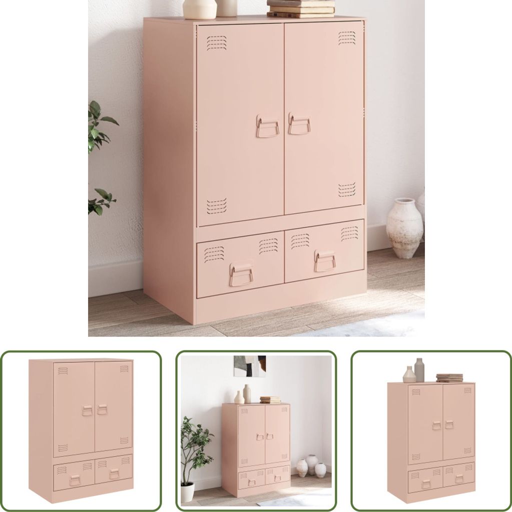 The Living Store Highboard Rosa 67x39x95 cm Stahl