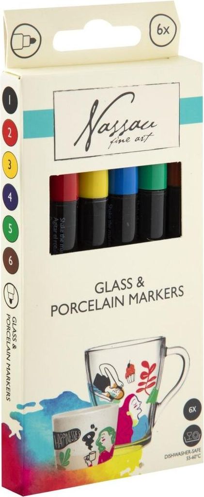 Markery do szkła i porcelany 6 sztuk Zdjęcie produktu 