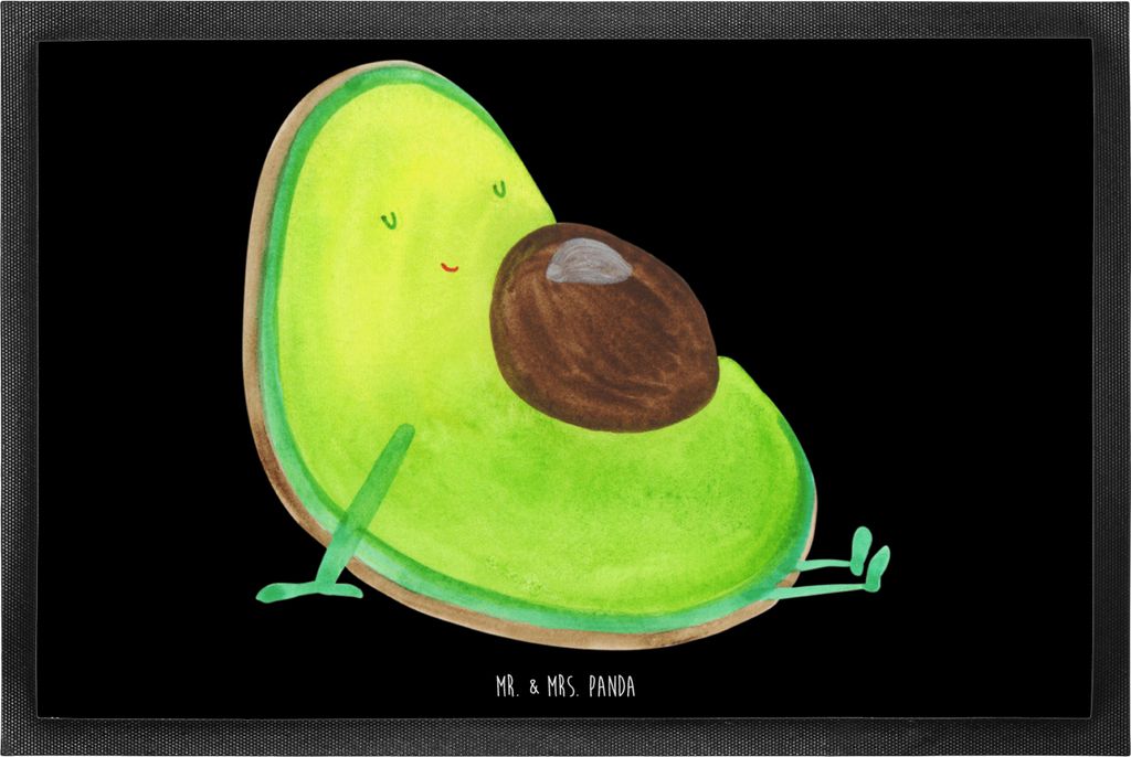 Mr. & Mrs. Panda fußmatte Avocado Schwangerschaft 60 x 90 cm - Schwarz - Geschenk, Gummi-Fußmatte, Fußabstreifer, Babyparty, Baby, Schuhabstreif...