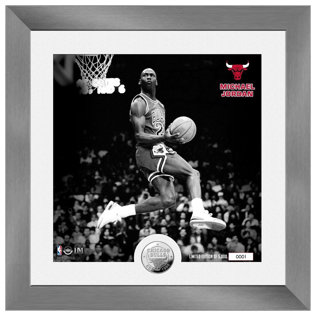 MJ B&W Reverse Dunk Silver Coin Court Photo Mint