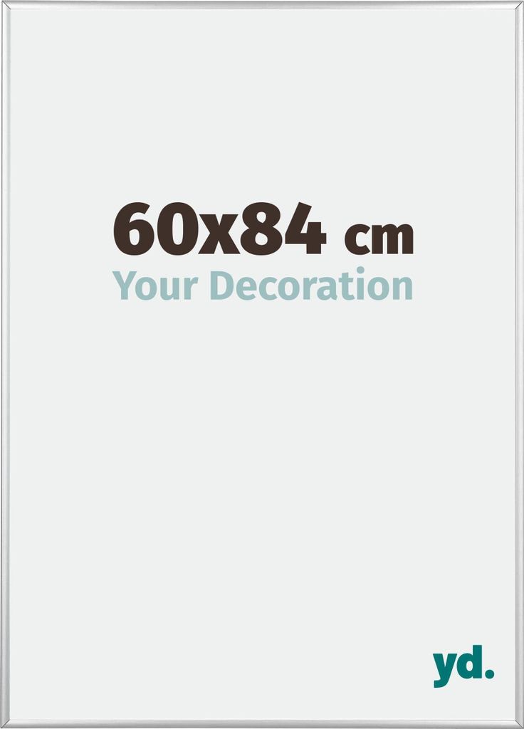 Bilderrahmen, 60x84 cm, Silber Hochglanz, Aluminium, Kent