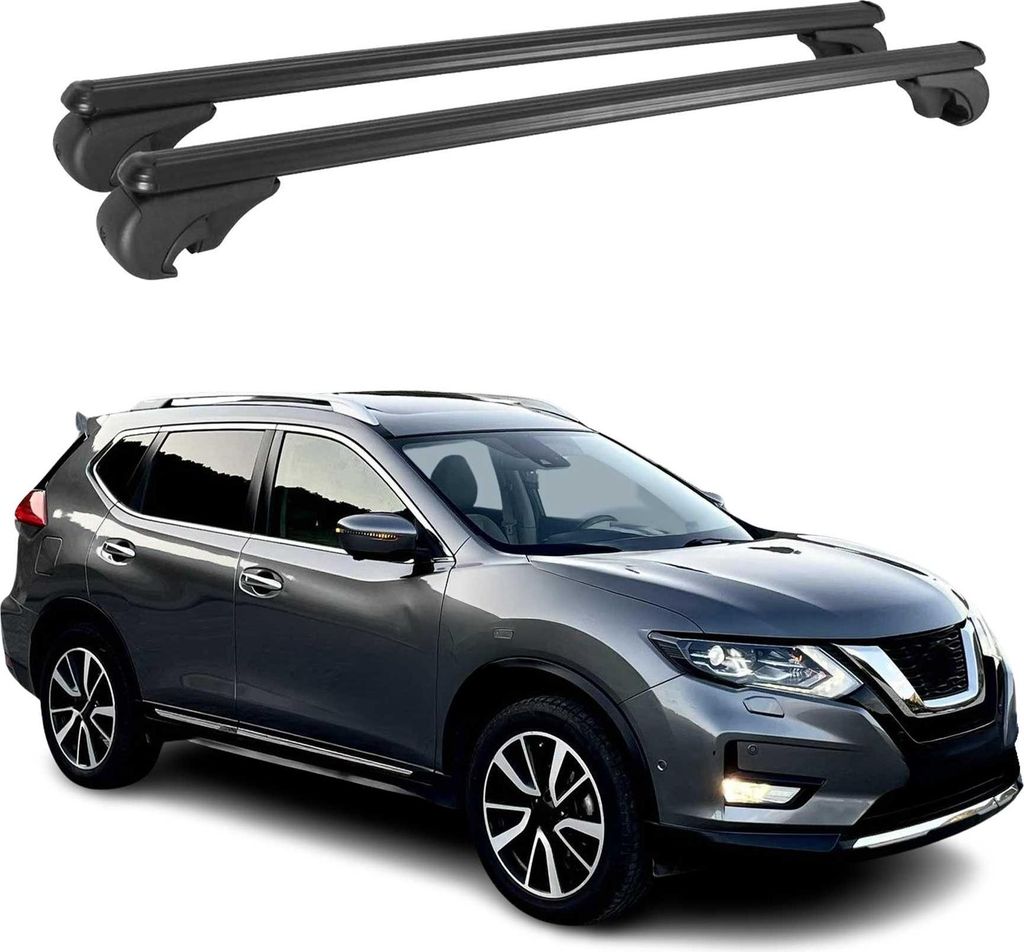 Dachträger für Nissan X-Trail 2014-2025 Gepäckträger Grundträger Alu Schwarz 2x