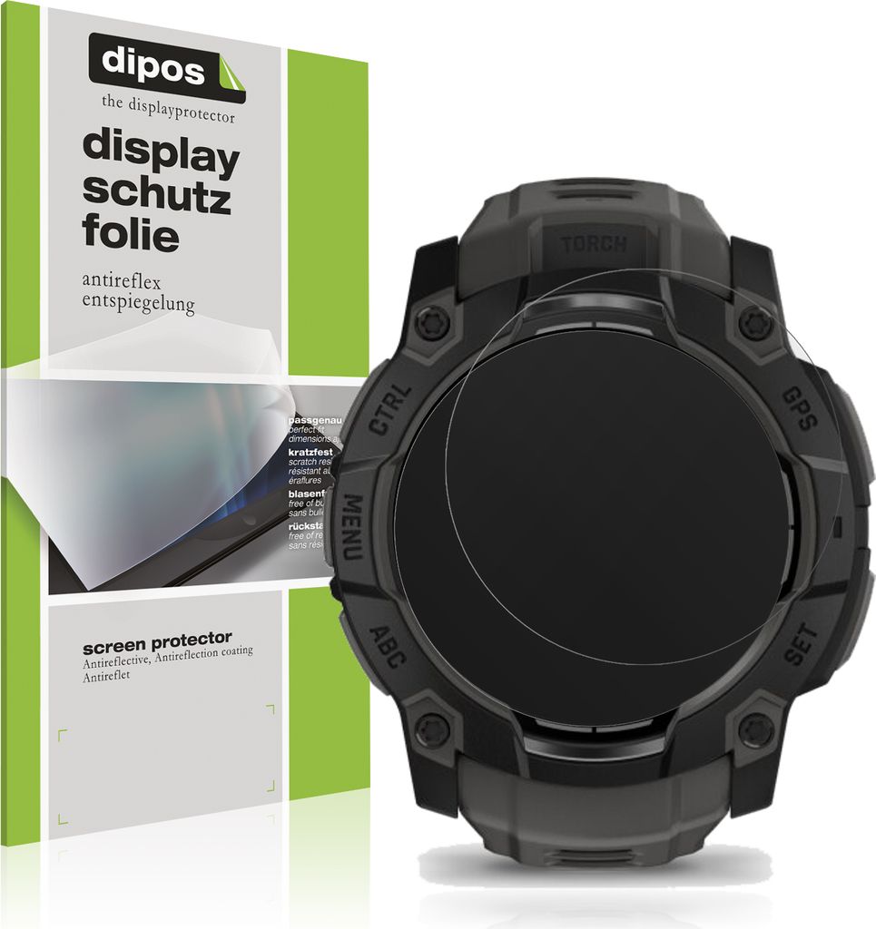 6x Schutzfolie für Garmin Instinct 3 50mm matt Displayschutzfolie Folie Display Schutz dipos