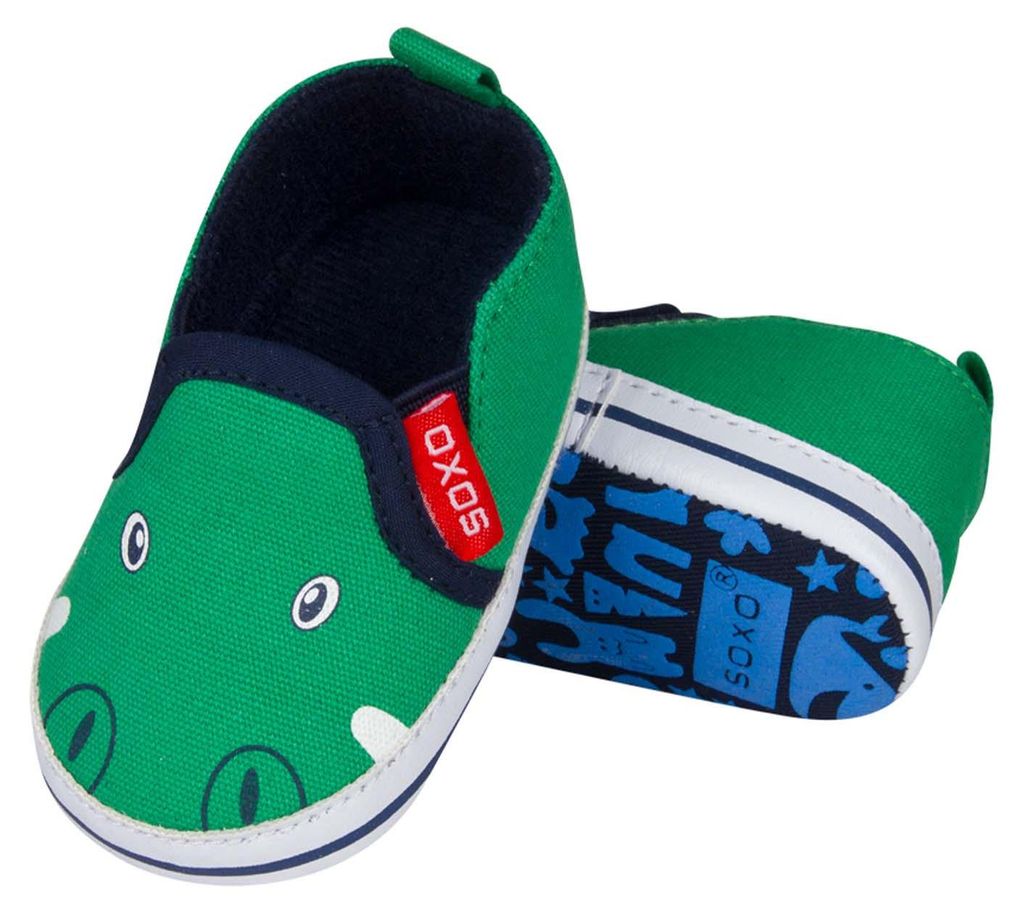 Babyschuhe Krokodilmuster weich Tiny - Grün | by Soxo
