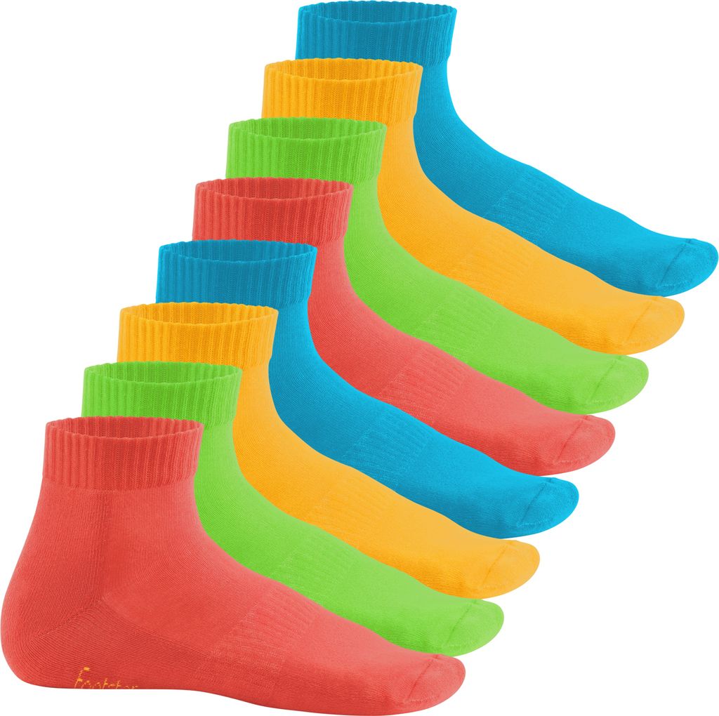 Footstar EVERYDAY! Damen & Herren Kurzschaft Socken mit Frottee-Sohle (8 Paar) - Trendfarben 39-42