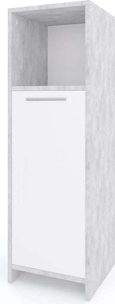 Vicco Mobiletto Bagno Kiko 30x95 cm - Armadietto Effetto Cemento e Bianco