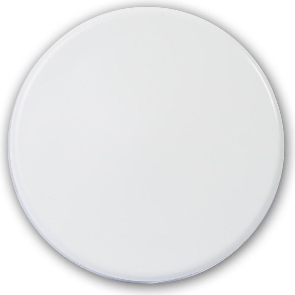 A white round object, likely a door handle, is shown against a white background with a subtle shadow.