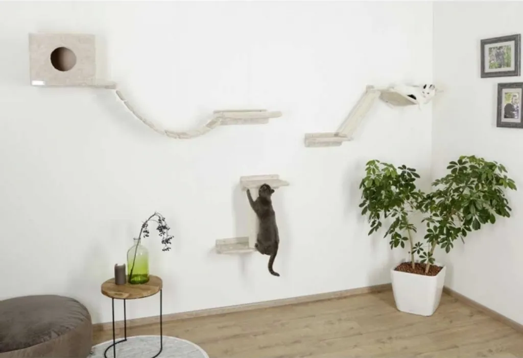 Parcours mural pour chat Kerbl Mount Everest - Arbre à chat mural bois - 8