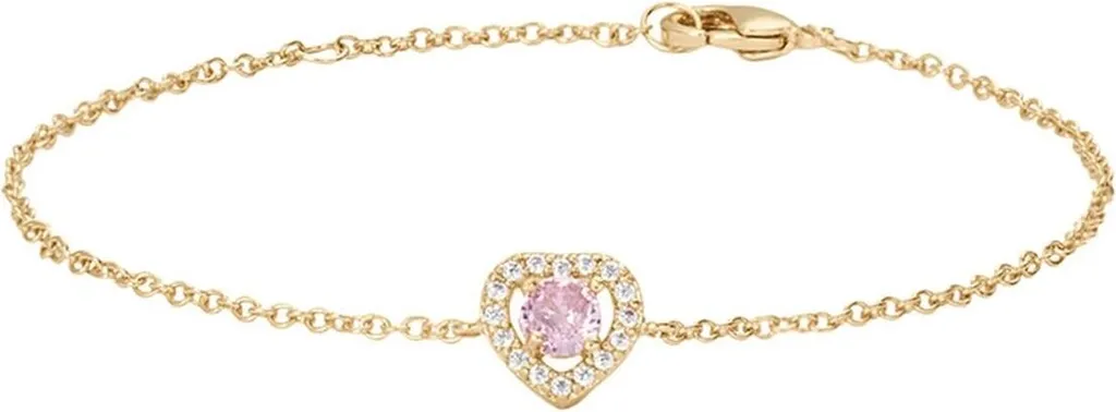 Bracciale Oro Giallo Stroili 1685711 Cuore Rosa | Gioielleria Donna