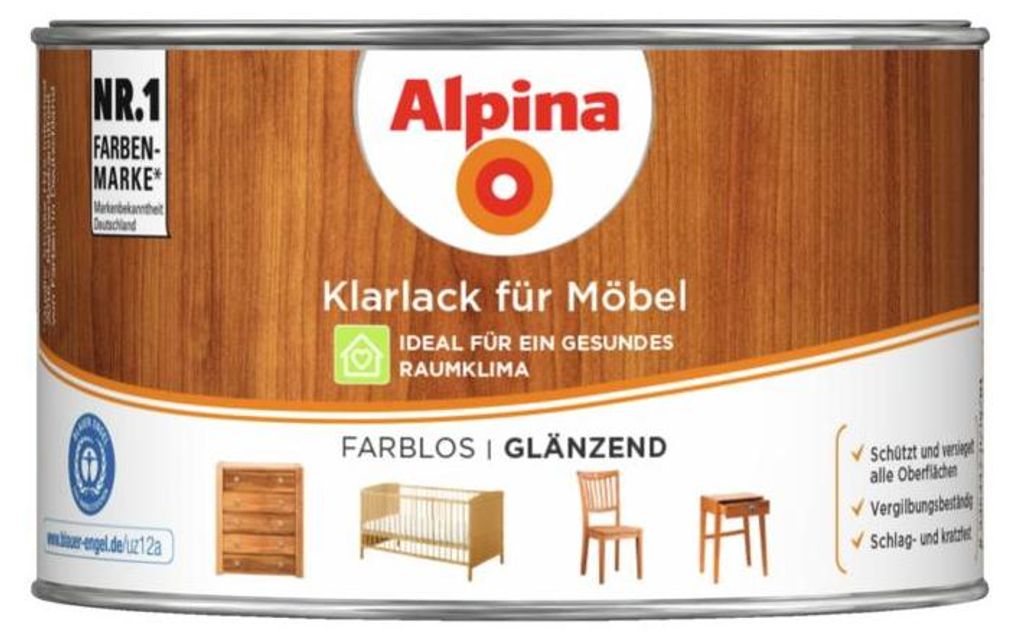 Alpina Klarlack für Möbel 300 ml glänzend Produktbild 