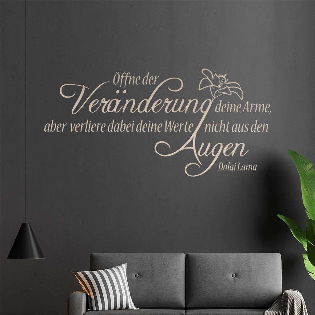Öffne der Veränderung deine Arme ... Wandtattoo in 6 Größen - Wandaufkleber Wall Sticker - Dekoration, Küche, Wohnzimmer, Schlafzimmer, Badezi...
