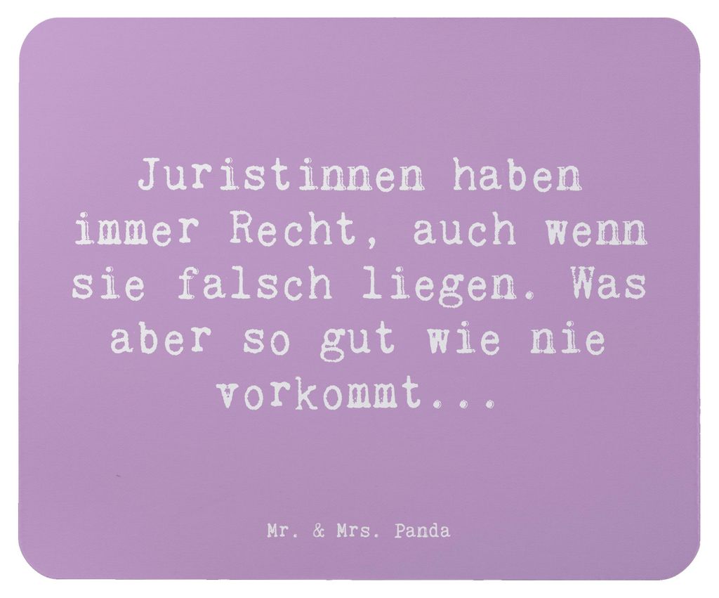 Mr. & Mrs. Panda Mauspad Spruch Juristin Recht - Lavendeltraum - Geschenk, Berufsalltag, Mousepad, mousematte, Gericht, Mandanten, juristische Bera...