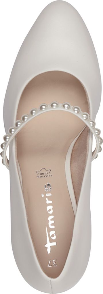 Tamaris Damen Pumps Leder Riemchenpumps Perlenbesatz Produktbild 