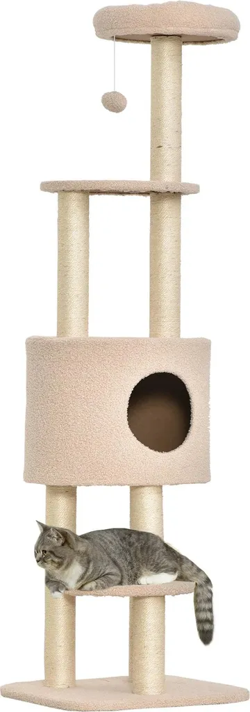 Arbre à chat pour appartement avec griffoir sisal et paliers de repos