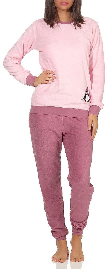 Dámske uterákové pyžamo s dlhými rukávmi, manžetami a Obrázok produktu 