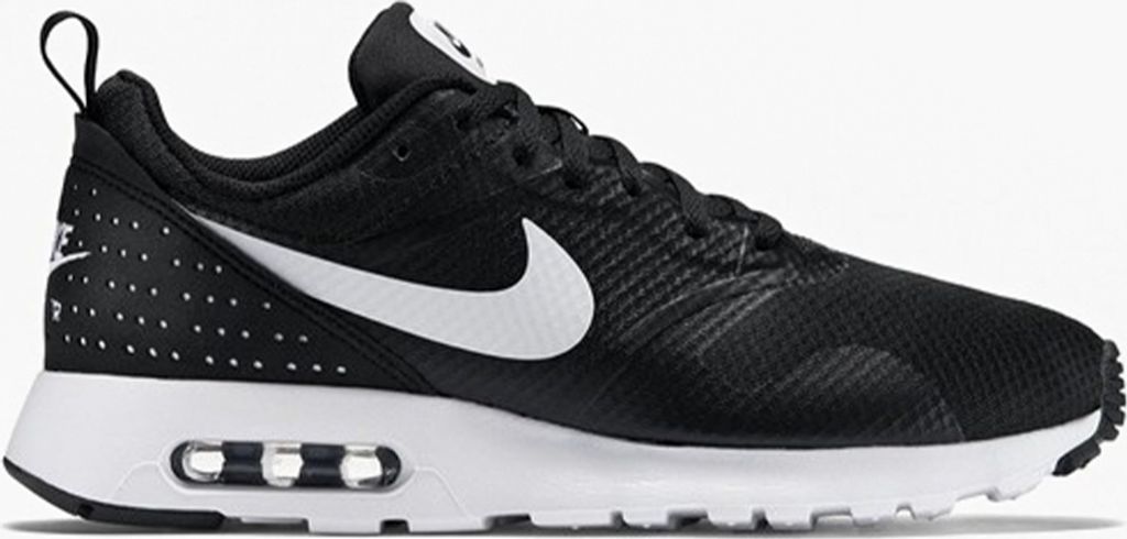 NIKE Herren lässige Sport-Schuhe mit Max Air-Fersenelement AIR MAX TAVAS 705149-009 Schwarz/Weiß, Größe:45
