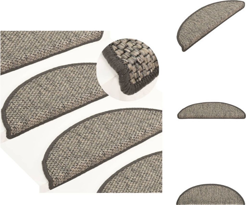 vidaXL Treppenmatten Selbstklebend Sisal-Optik 15 Stk. 56x17x3 cm - Stufenteppiche