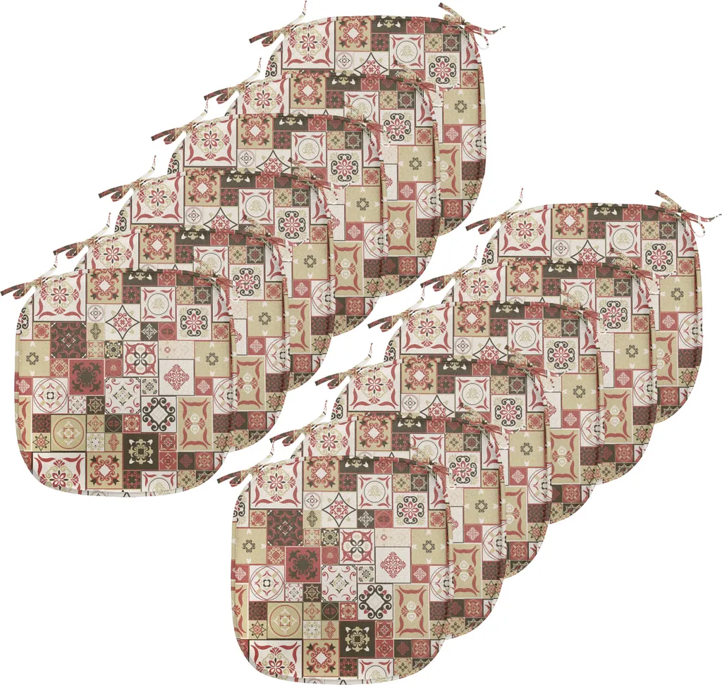 Lot de 12 coussins pour chaises de cuisine et salle à manger 40 cm brun