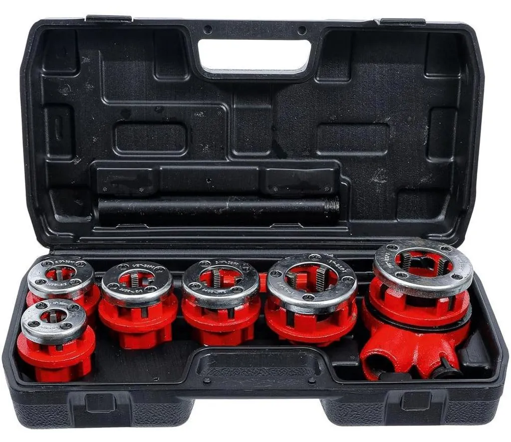 Jeu de Filières Automatiques D-Work 8 pcs 1/4 - 1 1/4" en Acier Pro