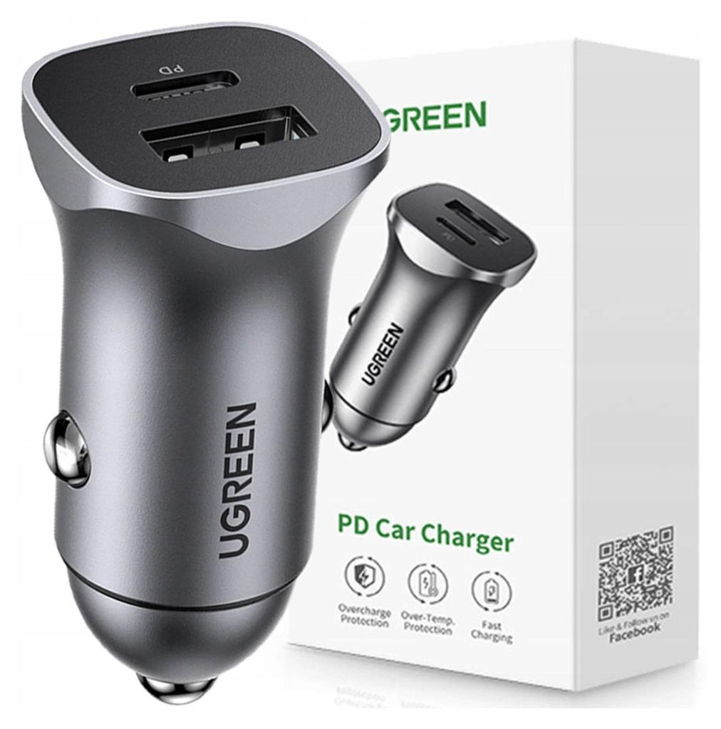 Ugreen Cd130 Caricabatterie da auto Usb-A / Usb-C 30W - Immagine del prodotto 