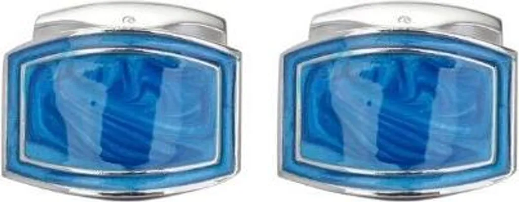 Boutons de manchette Blue Lagoon en cristal bleu pour chemise homme