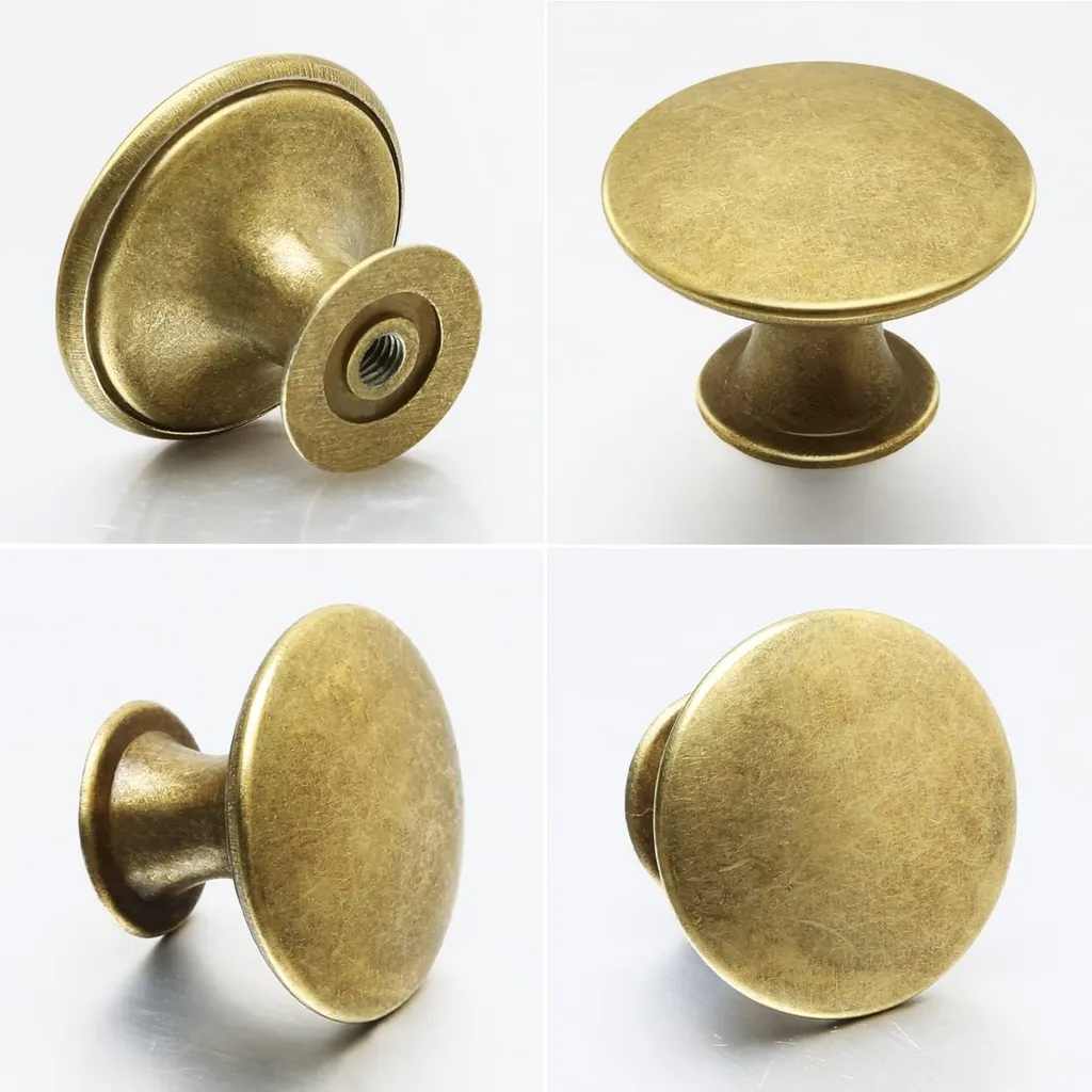 Ensemble de 12 boutons dorés pour meubles design finition luxe 30mm