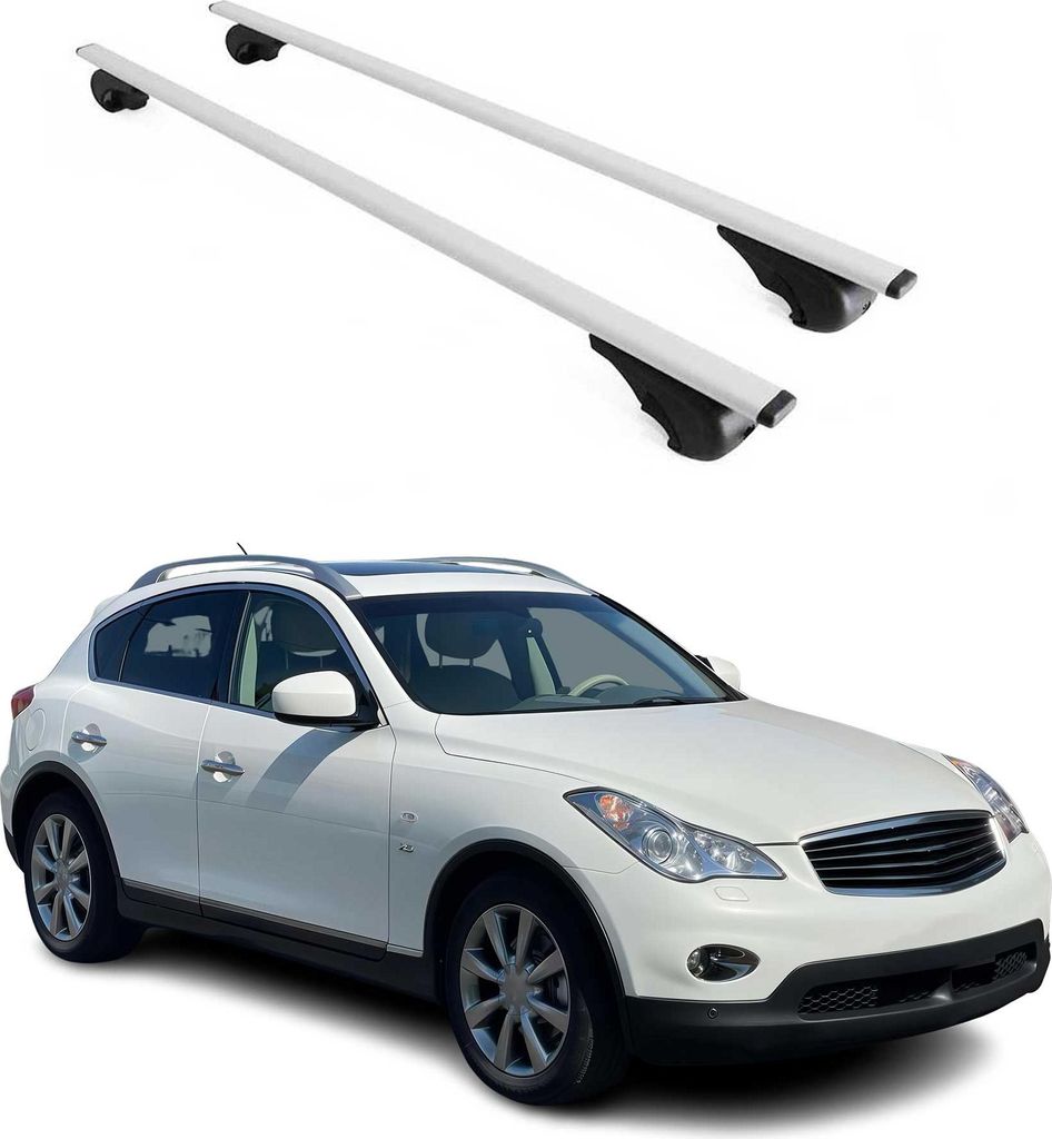 Dachträger Grundtäger für Infiniti QX50 mk1 2015-2017 FL 75kg Metall Silber 2x