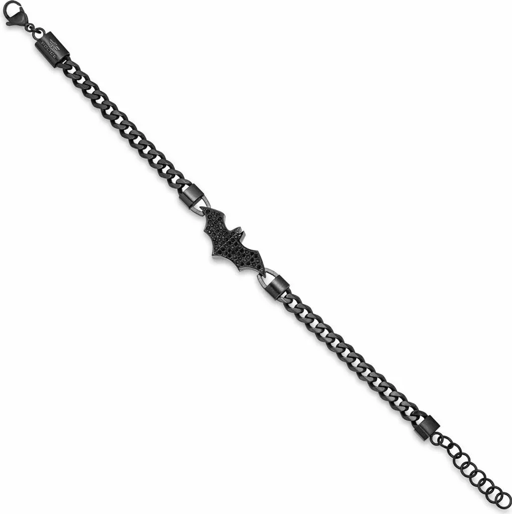 Bracelet Gourmette pour Homme Police en Acier avec Maillons Robustes