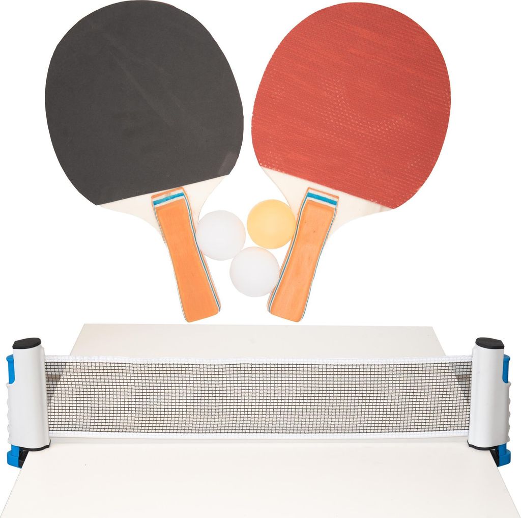 Tischtennisnetz + Tischtennisschläger + Tischtennisbälle Tischtennisset 6tlg Set