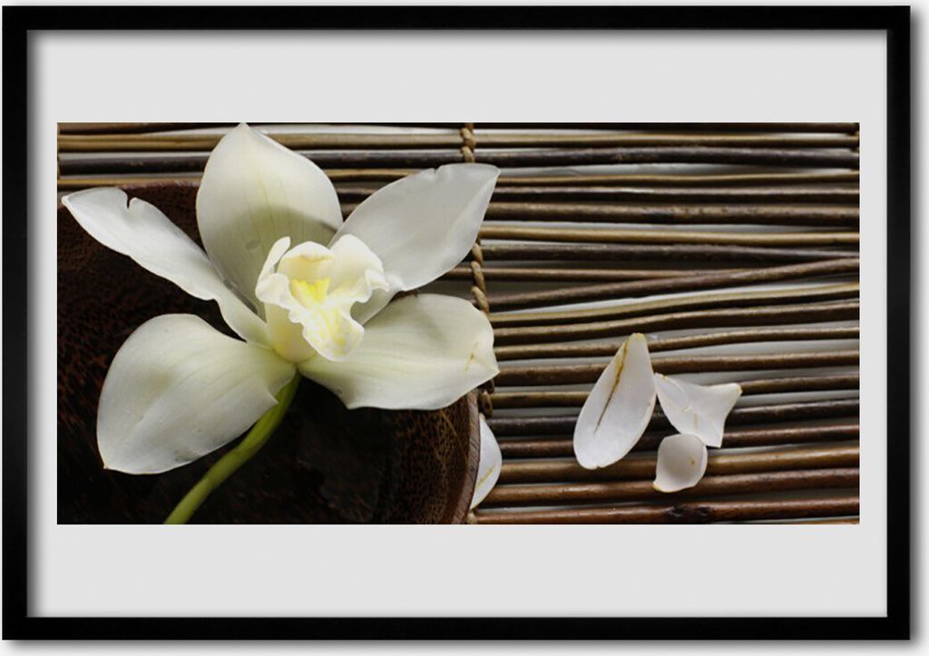 Bild 100x70 MDF-Rahmen Wandkunst Blume auf Wand