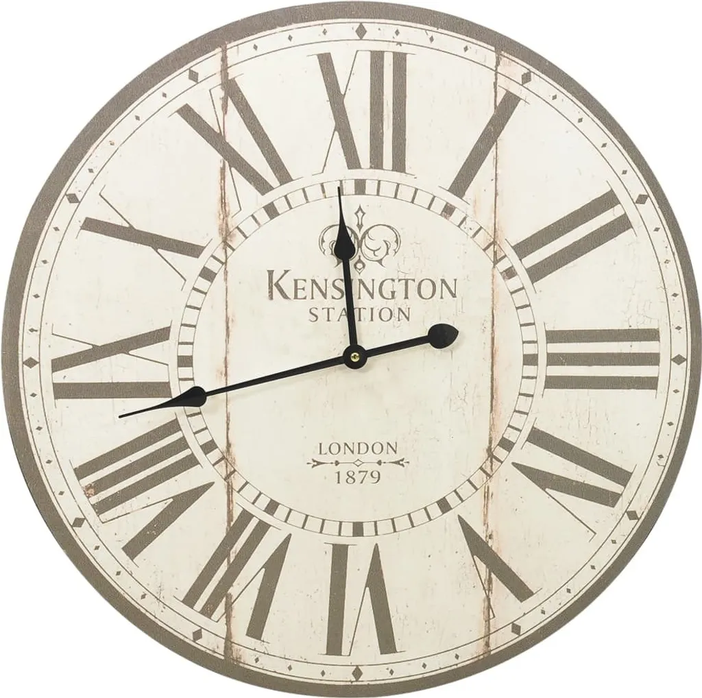 Horloge Murale Vintage 60 cm en Métal Noir - Design Londres Rétro Chic
