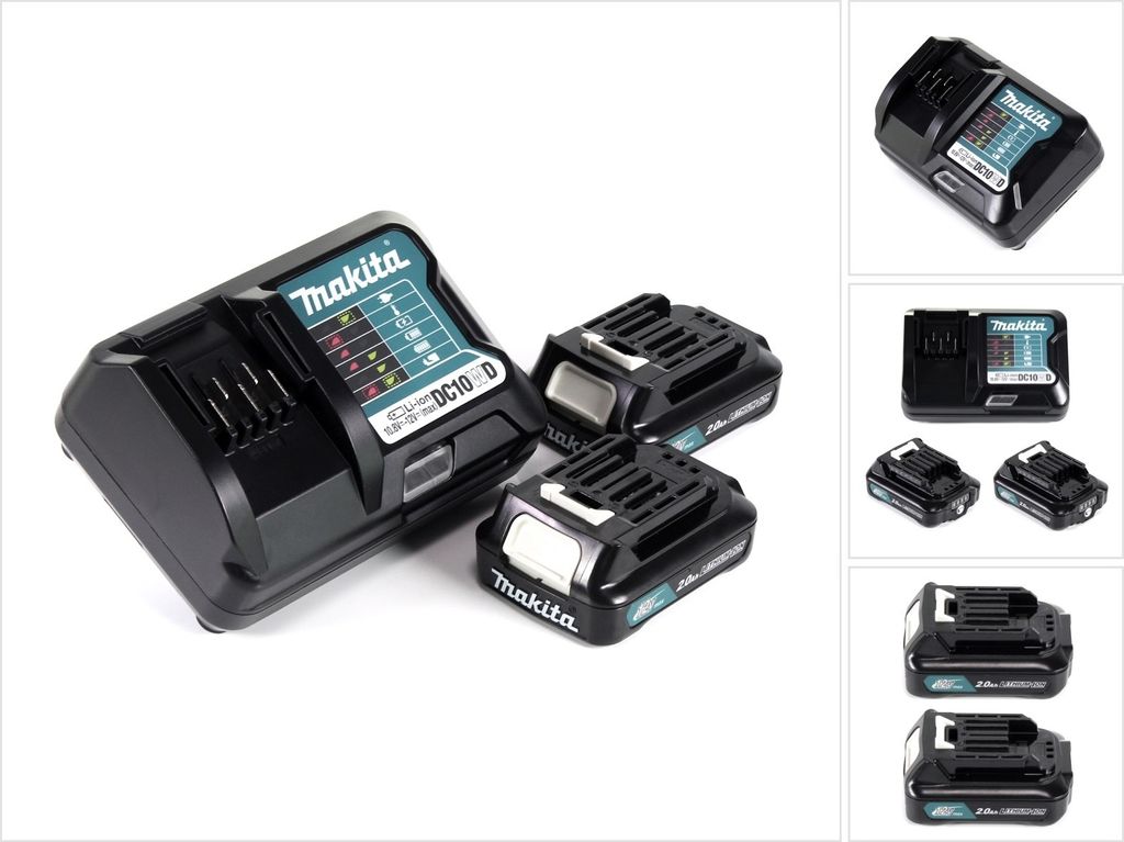 Kit alimentatore Makita 12 V con 2 batterie BL1021B da 2,0 Immagine del prodotto 