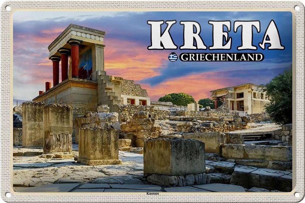 Blechschild Reise 30x20cm Kreta Griechenland Knossos Produktbild 