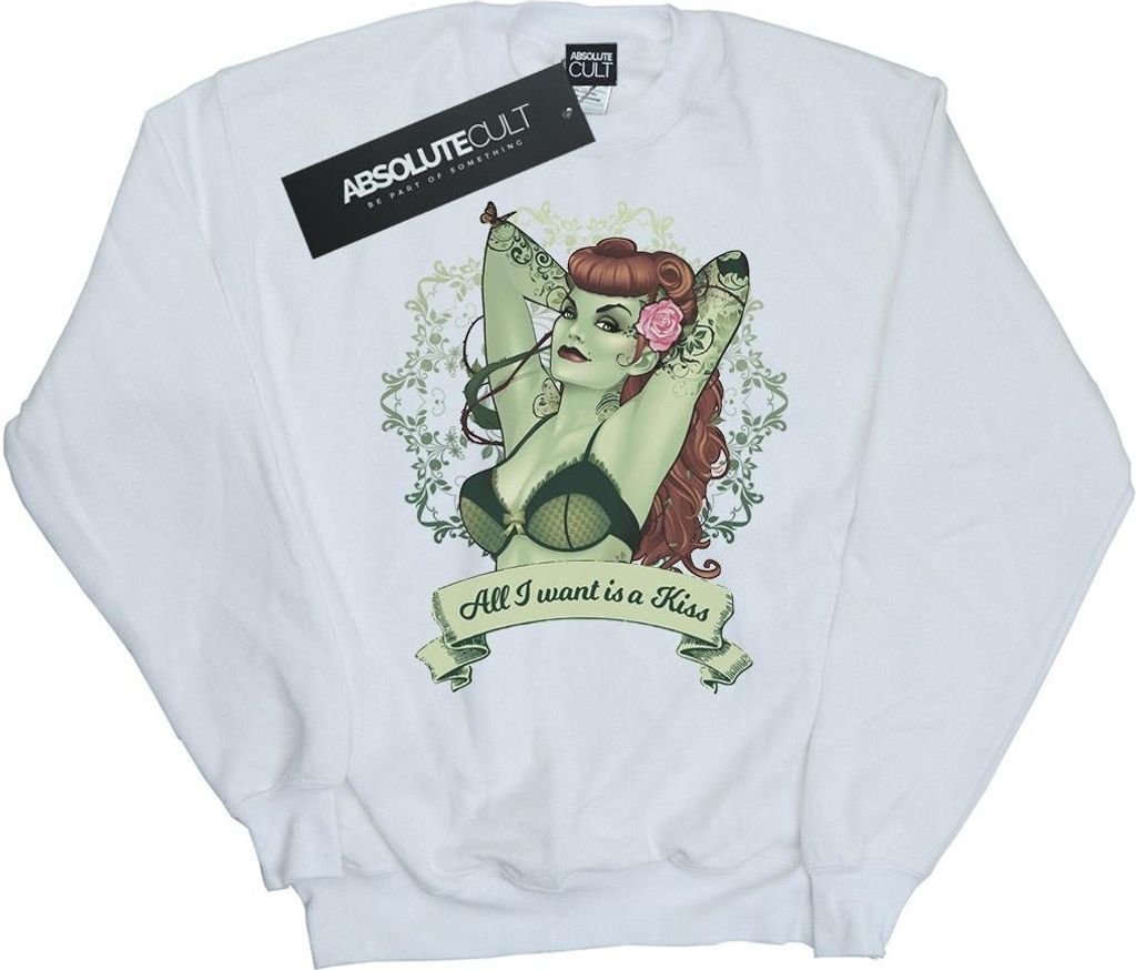 DC Comics - "All I Want Is A Kiss" Sweatshirt für Herren BI29208 (L) (Weiß)