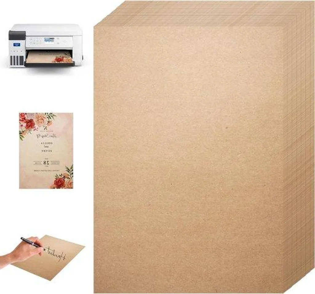 Papier A4 brun pour faire-part et menus - 50 feuilles 200g finition mat