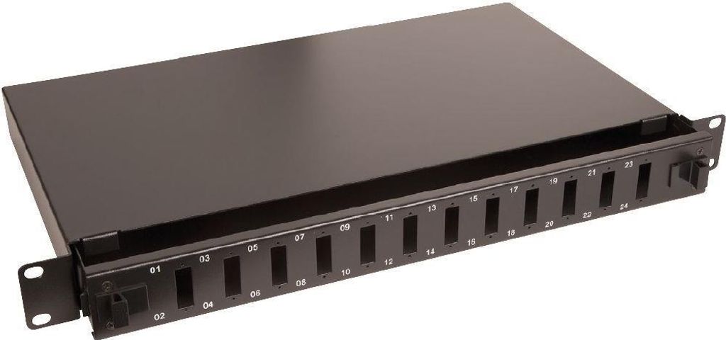 Lanview LVO231551. Stecker: SC/LC, Optischer Kabelverbinder: LC. Produktfarbe: Schwarz, Material: Stahl, Montage: Racke